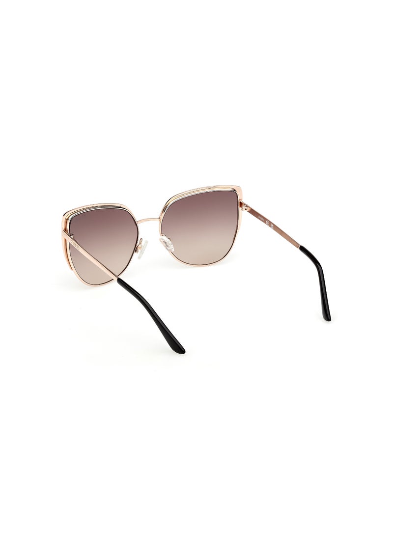 GUESS FULL RIM FEMALE CAT EYE GOLD METAL SUNGLASSES - Image 3