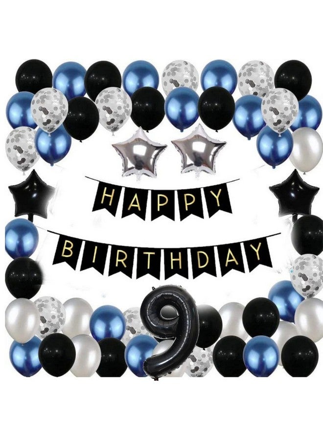 FI - FLICK IN FI - FLICK IN 1 Pc Big Size Number 9 Foil Balloon 32 Inch Large Black Number Foil Balloon Gradient 0 to 9 Number Balloons for Decoration 9th Birthday Anniversary Decoration Items (Pack of 1, Black)  - Image 4