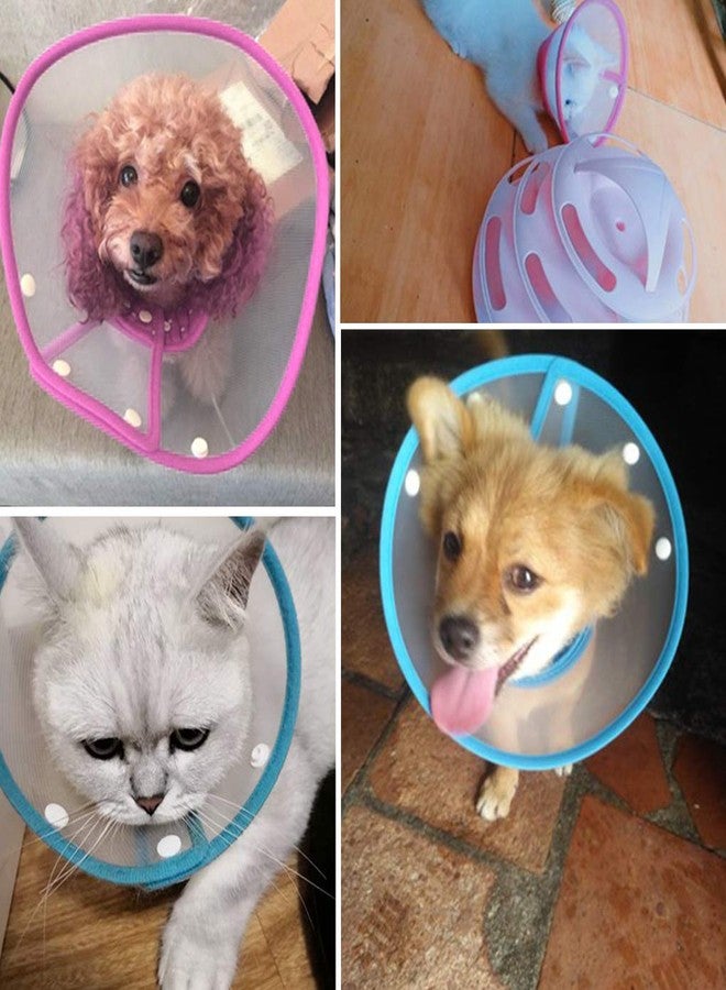 Andiker Pet Cone Recovery Dog Cone Adjustable Dog Collar Clear Padded Collar with Breathable Soft Edge, Plastic Puppy Cone Protect The Neck Surgery Recovery, Designed for Cats and Puppies Medium Pink - Image 5