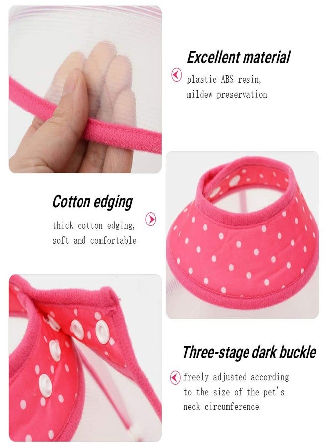 Andiker Pet Cone Recovery Dog Cone Adjustable Dog Collar Clear Padded Collar with Breathable Soft Edge, Plastic Puppy Cone Protect The Neck Surgery Recovery, Designed for Cats and Puppies Medium Pink - Image 4