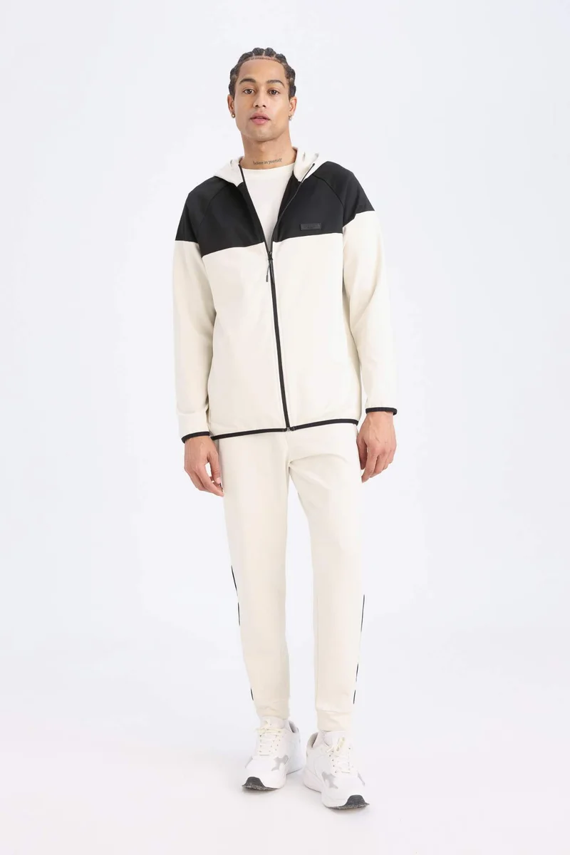 ديفاكتو DeFactoFit Standard Fit Zippered Scuba Diver Fabric Cardigan