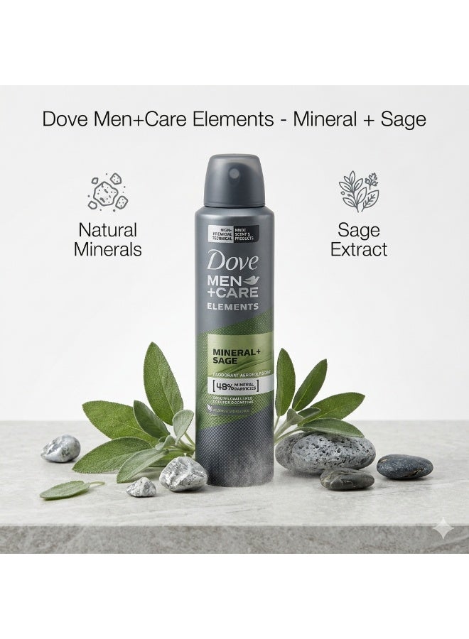 Dove Men Plus Care Elements 48H Antiperspirant And Antitranspirant Deodorant Spray With Minerals And Sage 250 ML