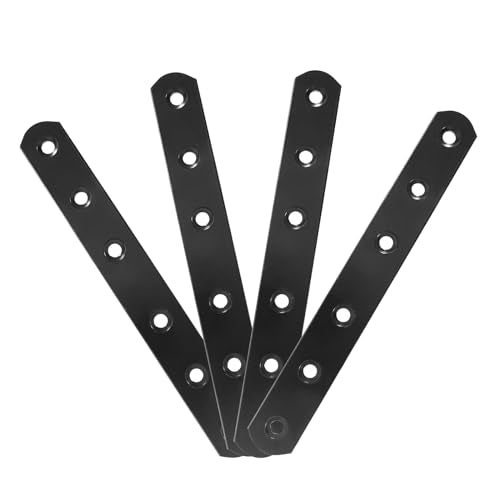 Aracombie أراكونبي 4 قطع دعامات معدنية مستقيمة 6 ثقوب حوامل مسطحة دعامات الزاوية 6.22"x0.78" مع براغي التثبيت - دعامات تثبيت مسطحة متينة ومتعددة الاستخدامات لمختلف التطبيقات - Image 2