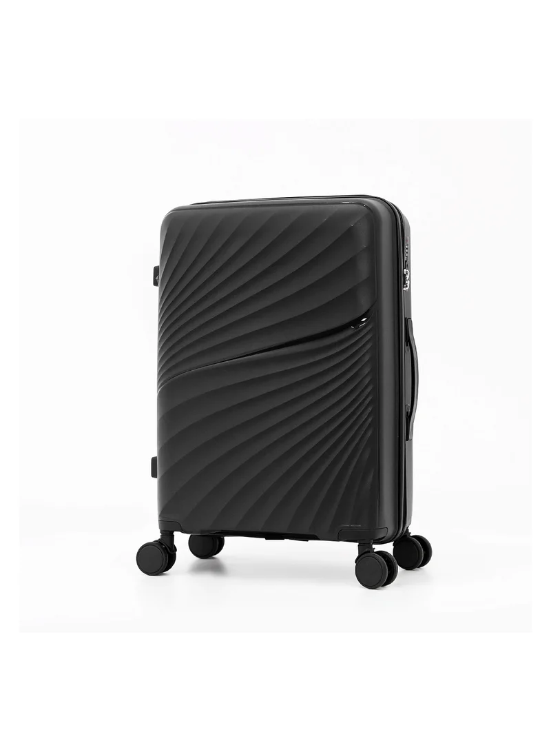 CAPITAL Hardside Luggage Trolley Bag 3 Pieces set,Black (S-20,M-24,L-28 Inch)