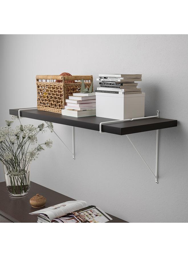 Zaboon Wall Shelf, Brown-Black/White, 80X30 Cm - Image 3