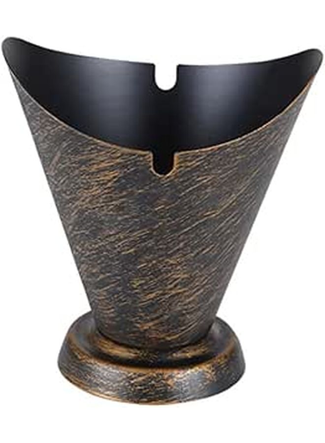 Luxshiny Iron Ashtray Dual Grooves Stable Base Home Office Decor Smoking Accessory - Image 1