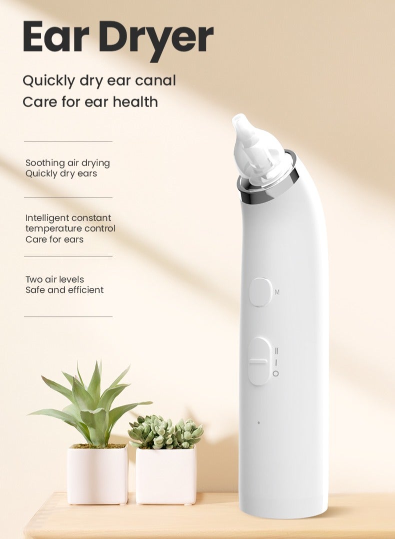 مجفف الأذن الذكي، منظم الحرارة منخفض الضوضاء، جهاز العناية بالأذن يمنع نمو البكتيريا، يمنع التهاب قناة الأذن الجافة - Image 2