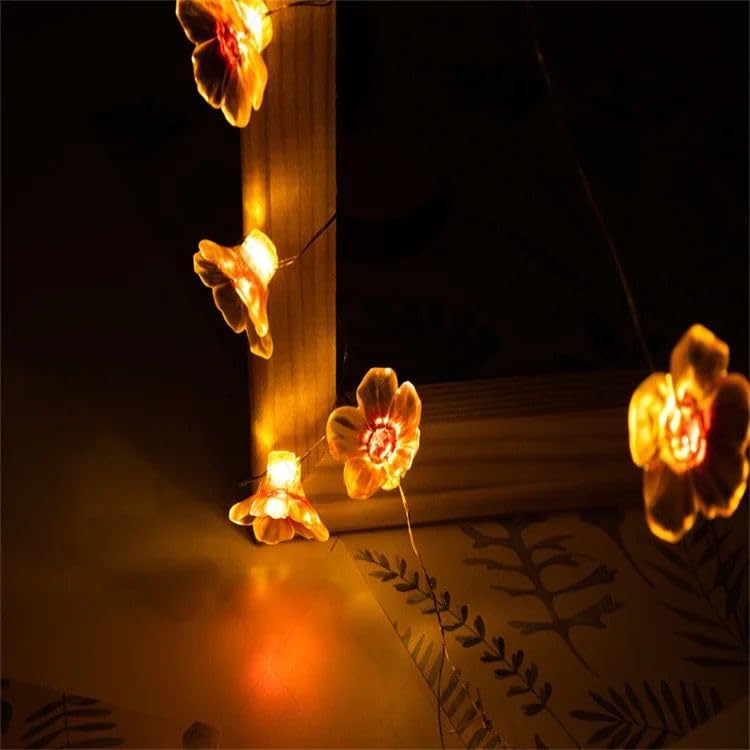 HUMAIZAR Christmas Decoration Led Lights Flower String Lights Fairy Pink Cherry Blossom String LightsDiwali Ramadan Lights Kids Room Decor Home Lights 6Ft 16 LEDs Battery Operated String Lights - Image 3