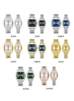 NAVIFORCE Elegant Two-Tone Rose Gold and Silver Stainless Steel Couple Watch Set with Square Dial Date Display and Water Resistance  - Image 5