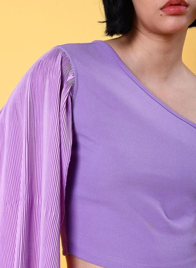 Freehand  Women Regular Fit Solid Asymmetric Neck Sleeveless One Shoulder Top  | Best Price UAE