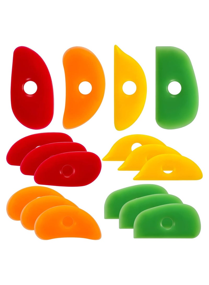 Excefore 12 Pcs Soft Rubber Rib for Pottery Clay Silicone Ceramics Tools Multi Styles Pottery Rubber Clay Ceramic Ribs for DIY Smooths Shapes Sculpting Pottery Ceramics Clay Tool - Image 1