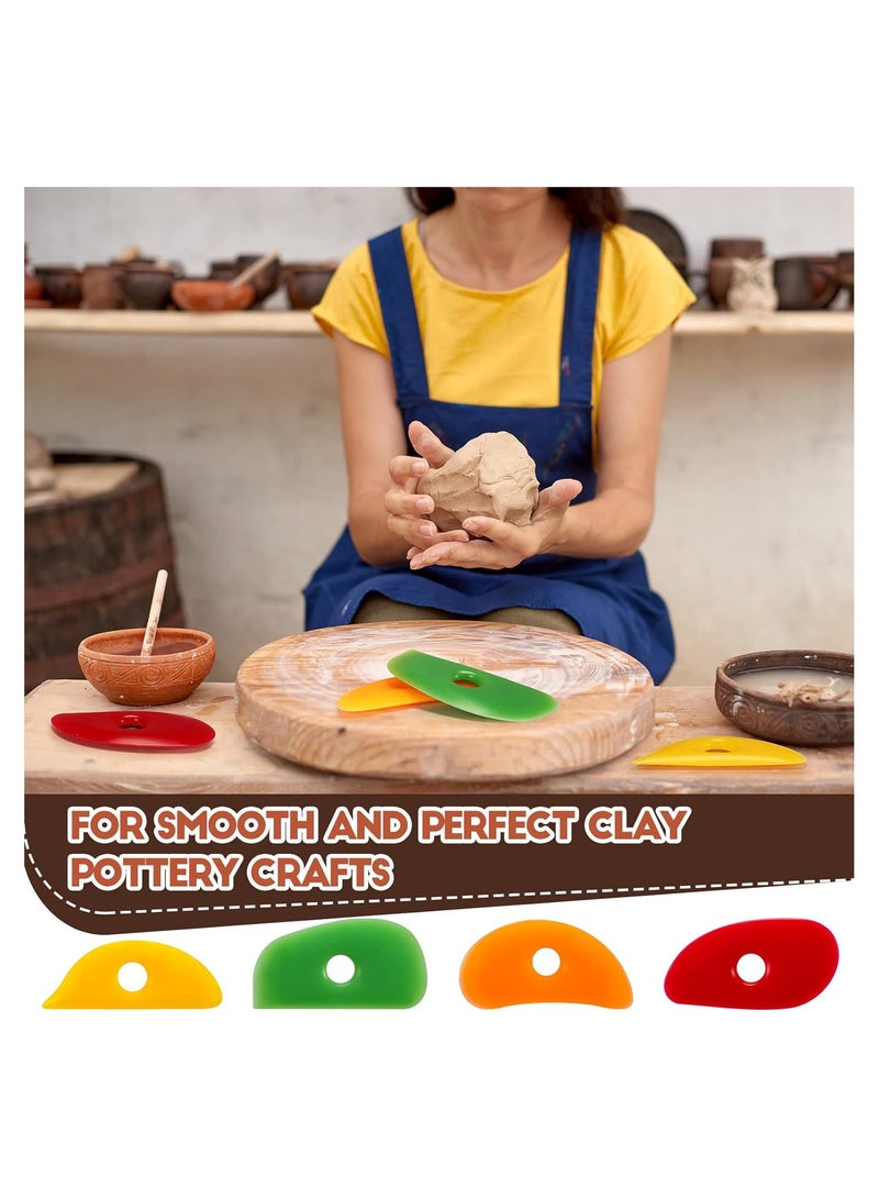 Excefore 12 Pcs Soft Rubber Rib for Pottery Clay Silicone Ceramics Tools Multi Styles Pottery Rubber Clay Ceramic Ribs for DIY Smooths Shapes Sculpting Pottery Ceramics Clay Tool - Image 2