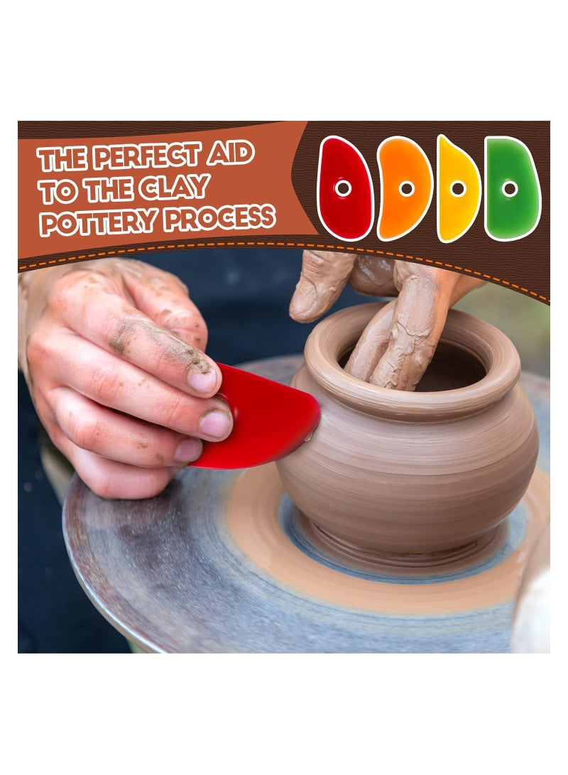 Excefore 12 Pcs Soft Rubber Rib for Pottery Clay Silicone Ceramics Tools Multi Styles Pottery Rubber Clay Ceramic Ribs for DIY Smooths Shapes Sculpting Pottery Ceramics Clay Tool - Image 3