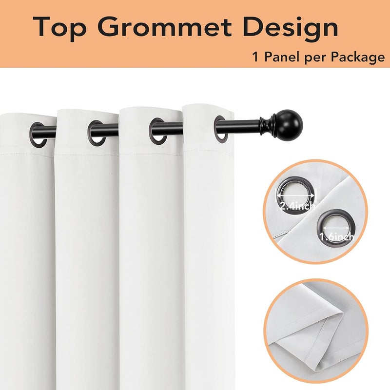 BONZER Room Divider Curtain Screen Partitions Light Reducing Wide Blackout Curtains for Shared Room, 84L x 70W Inch (7L x 5.8W ft), 1 Panel, Greyish White - Image 3