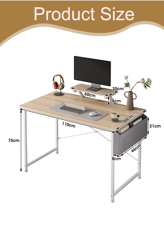 Lafulaifu 110*50*75cm Home Office Desk,Gaming Table with Fabric Bag,Computer Workstation For office,Writing Desk with Monitor Stand  - Image 2