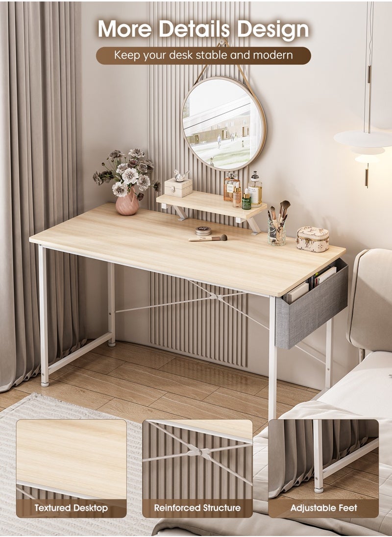 Lafulaifu 110*50*75cm Home Office Desk,Gaming Table with Fabric Bag,Computer Workstation For office,Writing Desk with Monitor Stand  - Image 3