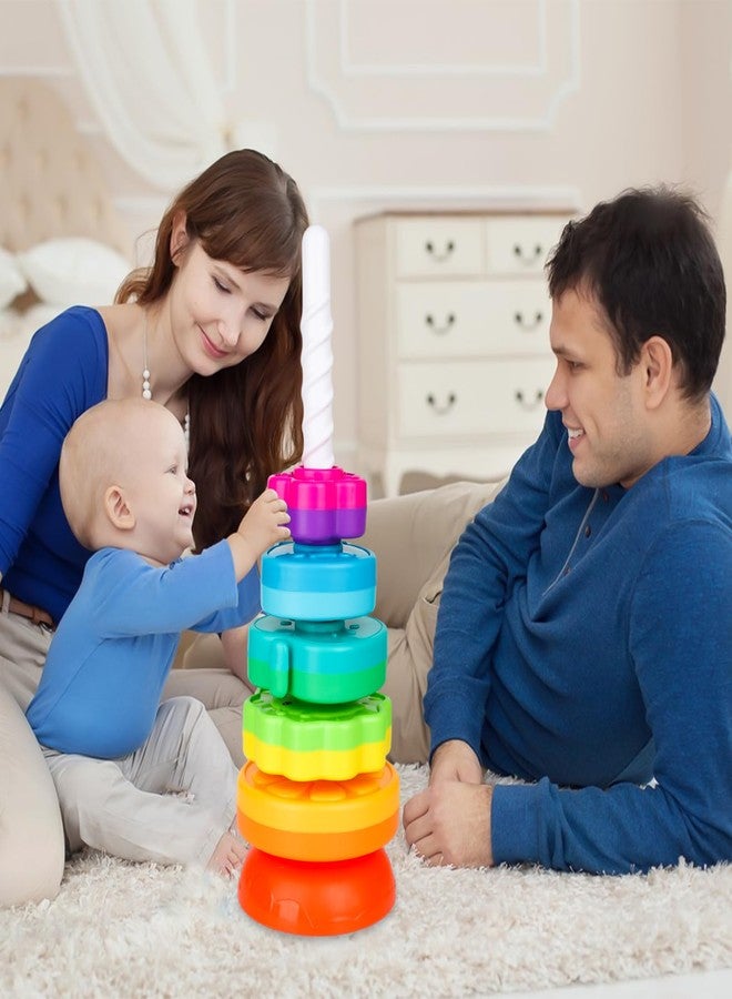 BYFWH Spinning Stacking Toys for Babies 12+ Month Ring Stacker Stacking for Toddlers 1-3 Montessori Toys,Educational Learning Sensory Toy for Kids Easter Christmas Birthday Present for Baby - Image 2