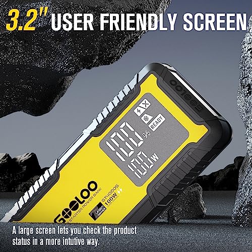 GOOLOO GT4000S Jump Starter 4000A Car Jumper Starter (Up to 10L Diesel 12L Gas Engines), 100W Fast-Charging Lithium Jump Box, SuperSafe Portable Car Battery Charger Power Bank for 12V Vehicles, Yellow - Image 5