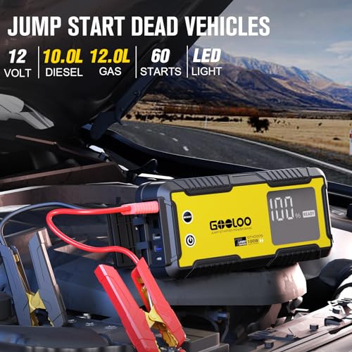 GOOLOO GT4000S Jump Starter 4000A Car Jumper Starter (Up to 10L Diesel 12L Gas Engines), 100W Fast-Charging Lithium Jump Box, SuperSafe Portable Car Battery Charger Power Bank for 12V Vehicles, Yellow - Image 2