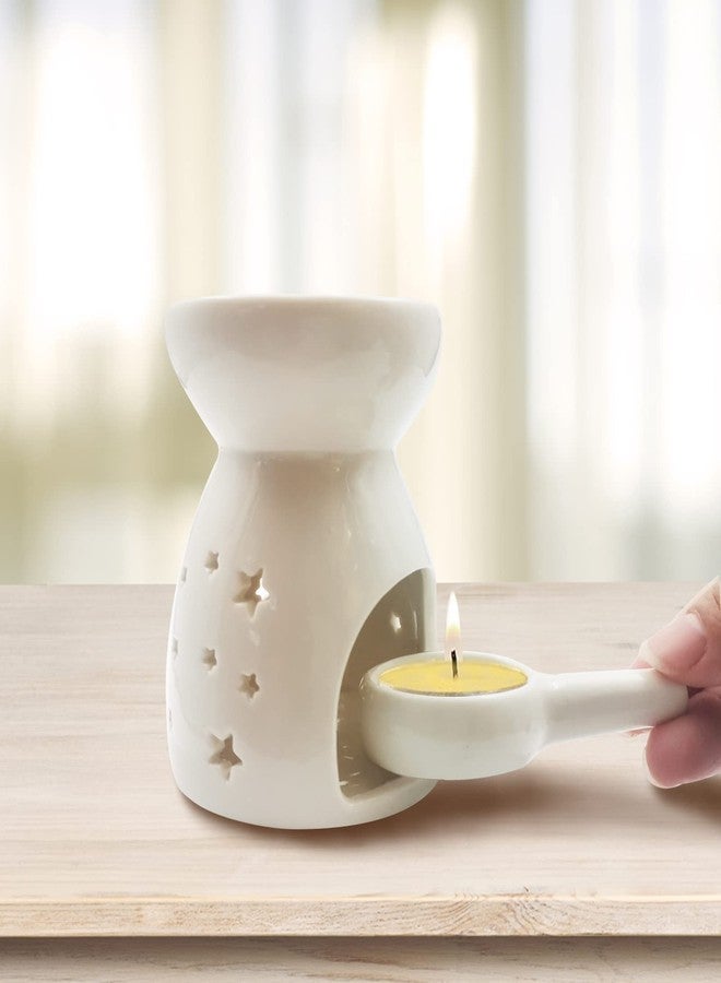 Zalaxt Ceramic Tea Light Candle Holder, Oil Burner for Scented Oil, Tealight Wax Warmer Decoration for Bedroom,Living Room,Balcony,Patio Tabletop Star Birthday Wedding Gift - Image 4