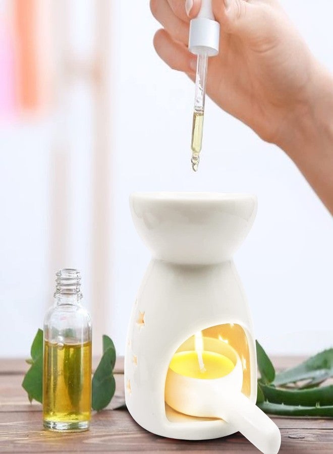 Zalaxt Ceramic Tea Light Candle Holder, Oil Burner for Scented Oil, Tealight Wax Warmer Decoration for Bedroom,Living Room,Balcony,Patio Tabletop Star Birthday Wedding Gift - Image 5