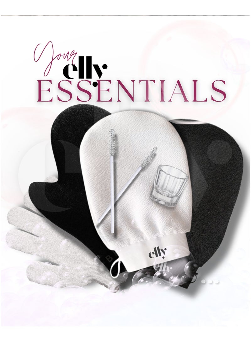 ELLY - Set of Exfoliating Extra Long Rami Back Scrubber + Rami Glove , for Deep Cleansing & Smooth Skin – Double-Sided, Machine Washable Bath & Shower Body Scrubber for Men & Women - Image 5