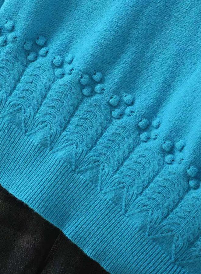 تايك تو سويتر محبوك بمقاس كبير وياقة دائرية - Image 4