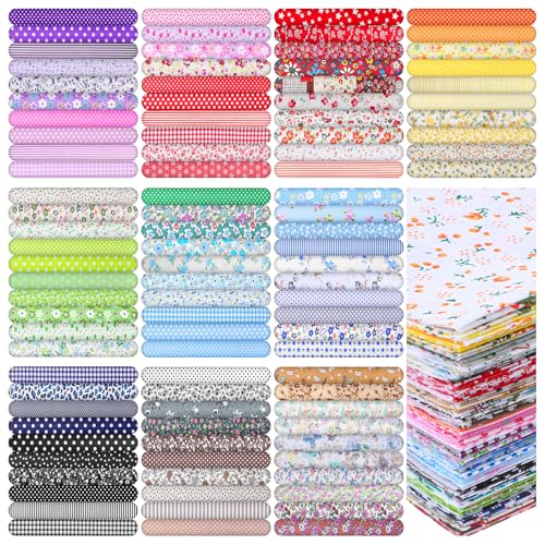 Kifmurase 100 Pieces 10 x 10 Inches Cotton Fabric Squares Precut Quilting Fabric Bundles Layer Fat Floral Patchwork Fabrics for DIY Crafts Sewing Beginners Cloths Handmade - Image 1