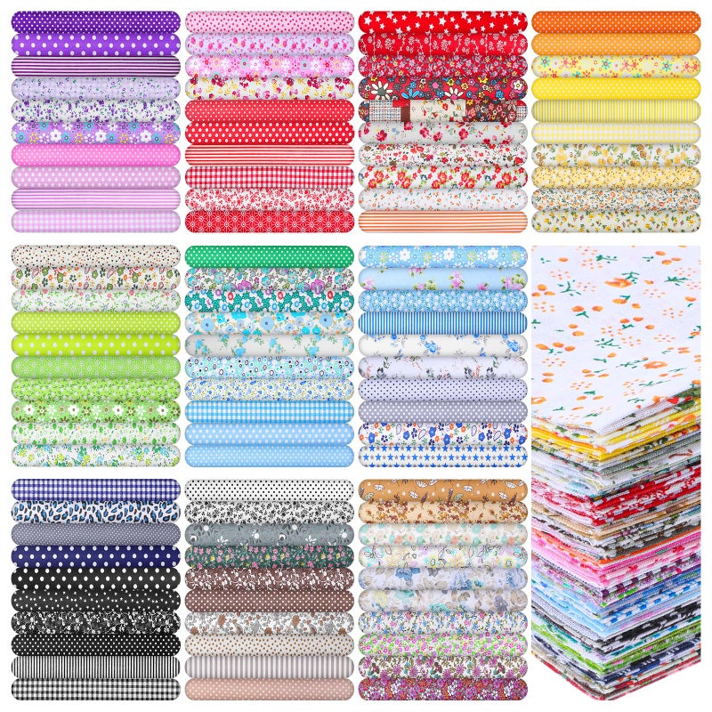 Kifmurase 100 Pieces 10 x 10 Inches Cotton Fabric Squares Precut Quilting Fabric Bundles Layer Fat Floral Patchwork Fabrics for DIY Crafts Sewing Beginners Cloths Handmade - Image 2