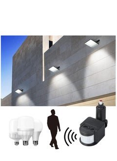 KASTWAVE Motion Sensor 3 PCS Motion Detector Black Automatic Dusk to Dawn 12V DC Motion Human Infrared Sensor Motion Light Switch and 240 Degree Replacement Motion Sensor Pir Sensor  - Image 5