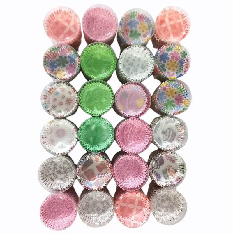 Folca 8cm 100 Pcs Baking Paper Cupcake Liner Muffin Cup 24pcs SetRandom Design Color - Image 1