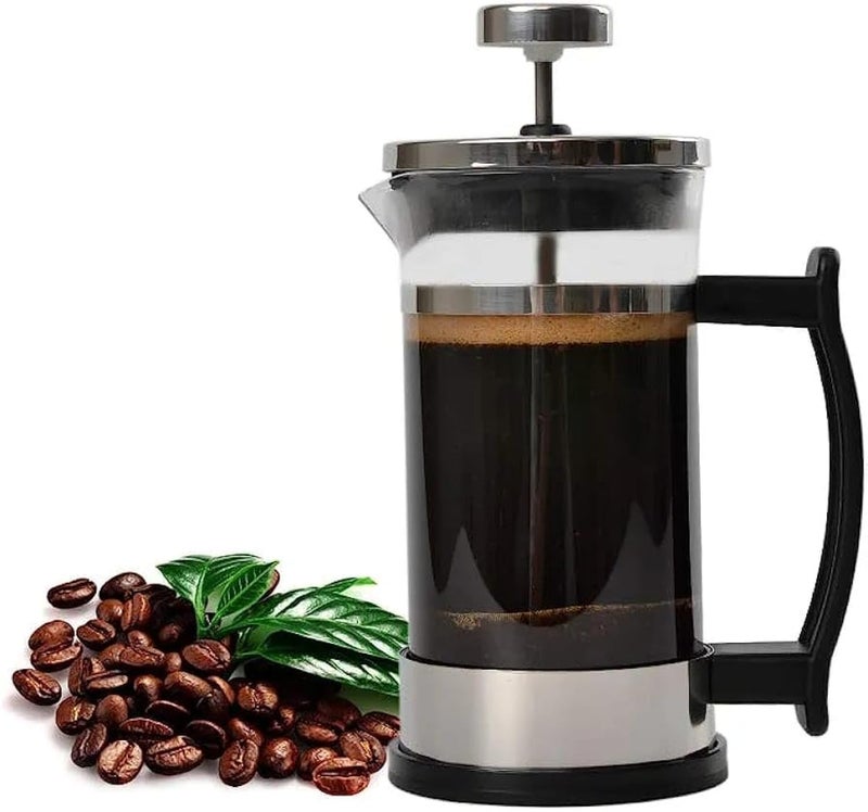 3D CREATIONS French Press Coffee And Tea maker Cold Brew Foam Maker 4 level filtration Heat Resistance Borosilicate Glass 600 ML. - Image 1