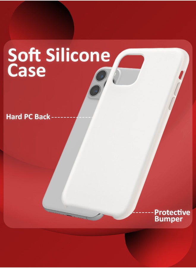 CATANES - [for iPhone 11 Pro] 3 Pack Silicone Case and 2 Camera Lens Protectors Shockproof Protective Case Anti Scratch Smooth Case Cover/White - Image 1