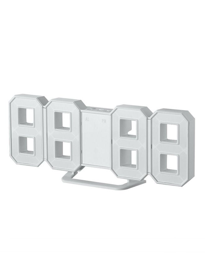 NIBEMINENT 8 Shaped Digital LED Display Wall Desktop Table Clocks White - Image 1