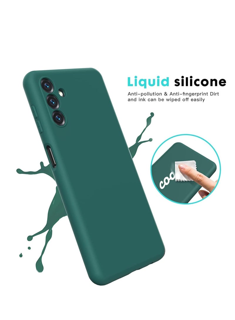 ELTRAZONE Case for Galaxy A13 5G, Liquid Silicone Case with Soft Microfiber Lining Thickening Shockproof Design Soft Gel Rubber Phone Case Cover for Samsung Galaxy A13 5G (Green) - Image 4
