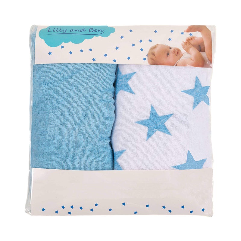 Moro Moro 3 Changing Mat Cover Terry Toweling - Baby Soft - Thick - Absorbent - Set Of 2 - Blue