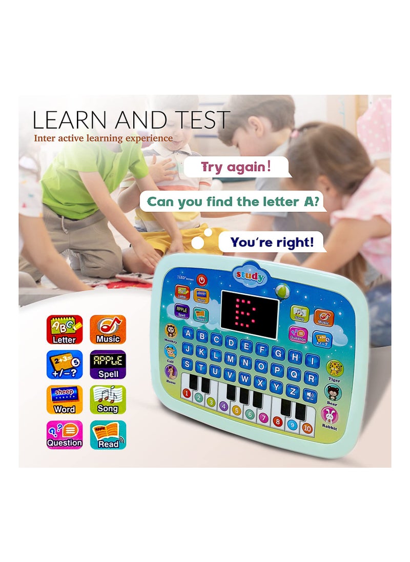 SYOSI - Kid Tablet Toddler Learning Pad Interactive Educational Toy with Screen Fun Gifts Music/Piano/ABC/Numbers/Words/Spell/Animals for Kids Age 1-2-3-4 Year Old Toddler Tablet Interactive Educational Toy - Image 1
