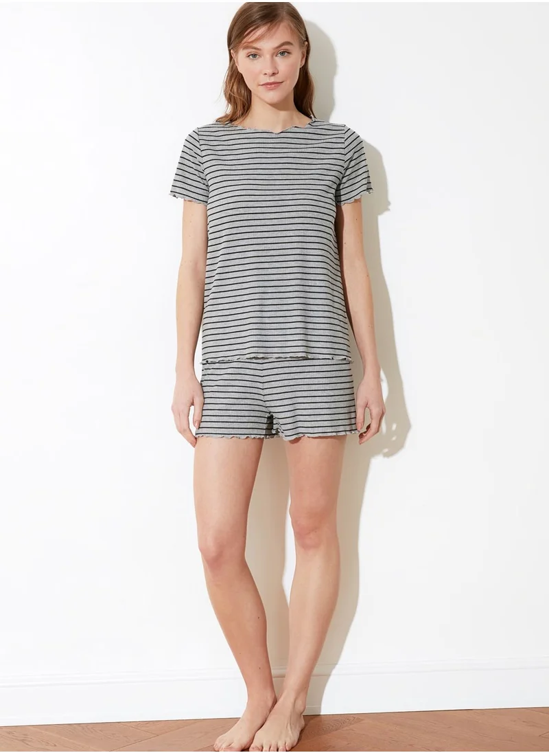 trendyol Striped T-Shirt & Shorts Set