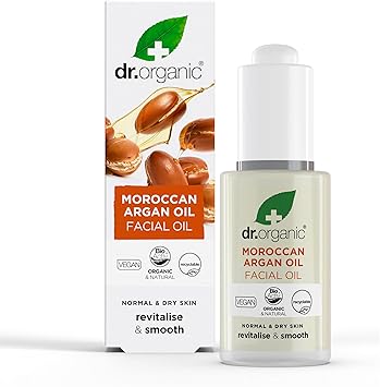 dr.organic Dr Organic Moroccan Argan Oil Facial Oil Moisturising Normal Dry Skin Mens Womens Natural Vegan CrueltyFree Paraben SLSFree Organic 30ml Packaging may vary - Image 1