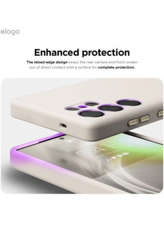 Elago Magnetic Liquid Silicone for Samsung Galaxy S25 Ultra Case Cover Compatible with MagSafe Shockproof - Stone  - Image 4
