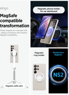 Elago Magnetic Liquid Silicone for Samsung Galaxy S25 Ultra Case Cover Compatible with MagSafe Shockproof - Stone  - Image 3