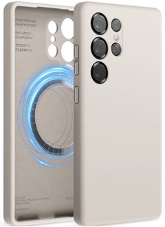 Elago Magnetic Liquid Silicone for Samsung Galaxy S25 Ultra Case Cover Compatible with MagSafe Shockproof - Stone  - Image 1