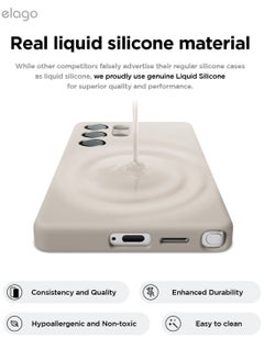 Elago Magnetic Liquid Silicone for Samsung Galaxy S25 Ultra Case Cover Compatible with MagSafe Shockproof - Stone  - Image 5