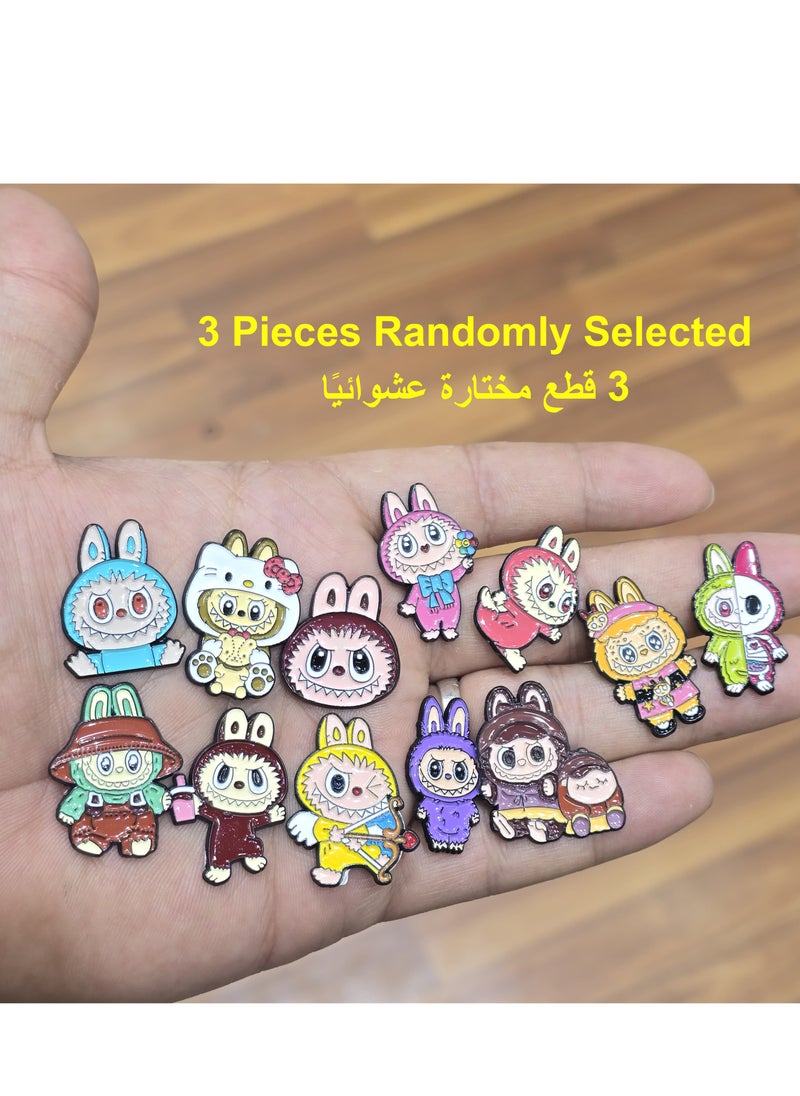 LABUBU 3 Pieces Random Metal Labubu Mobile Laptop or Any Smooth Surface Sticker  - Image 1