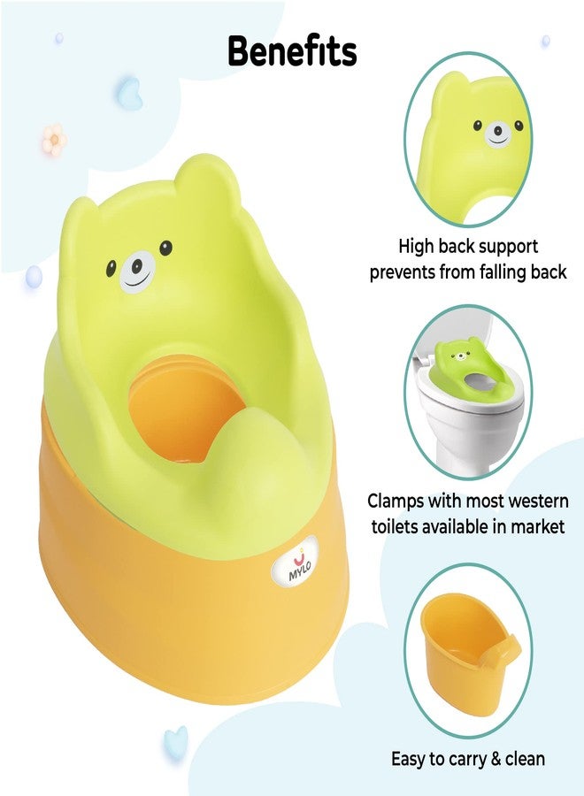 Mylo Essentials Mylo 2-in-1 Potty Training Seat for 6 Months+ Child with Detachable Potty Bowl and Adaptable Potty Seat (Green & Yellow) - Image 2