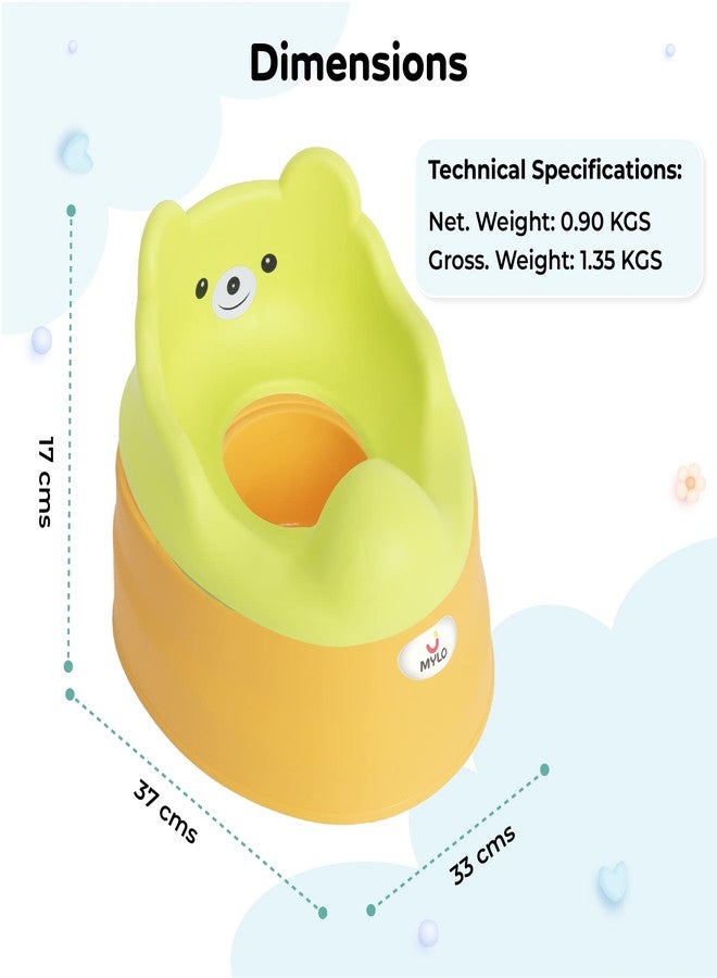 Mylo Essentials Mylo 2-in-1 Potty Training Seat for 6 Months+ Child with Detachable Potty Bowl and Adaptable Potty Seat (Green & Yellow) - Image 3