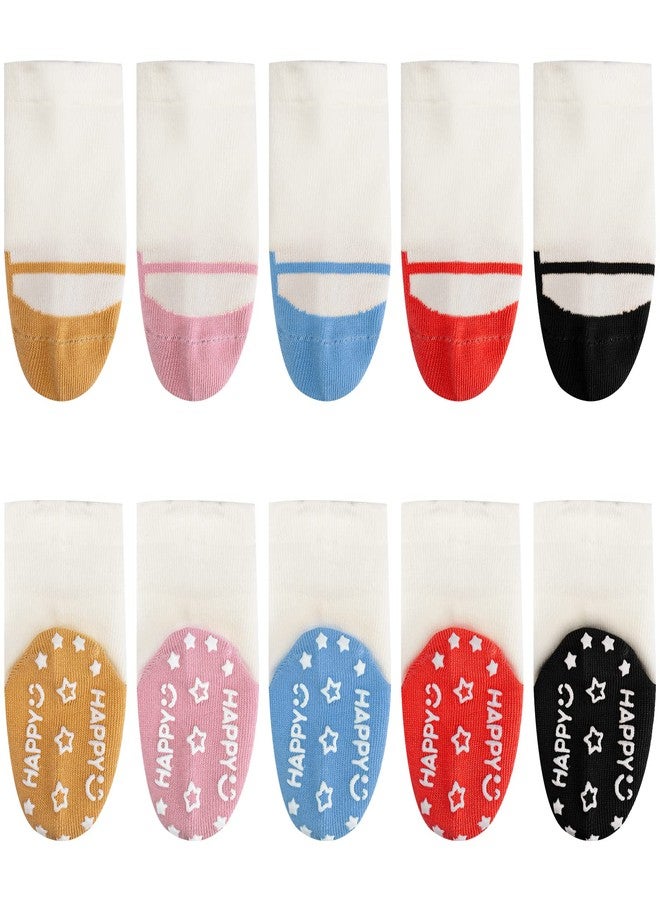 Looching Pack of 6 Infant Toddler Non Slip Grips Socks Cute Ballet Style Baby Ankle Socks(6 color,1-3T) - Image 3
