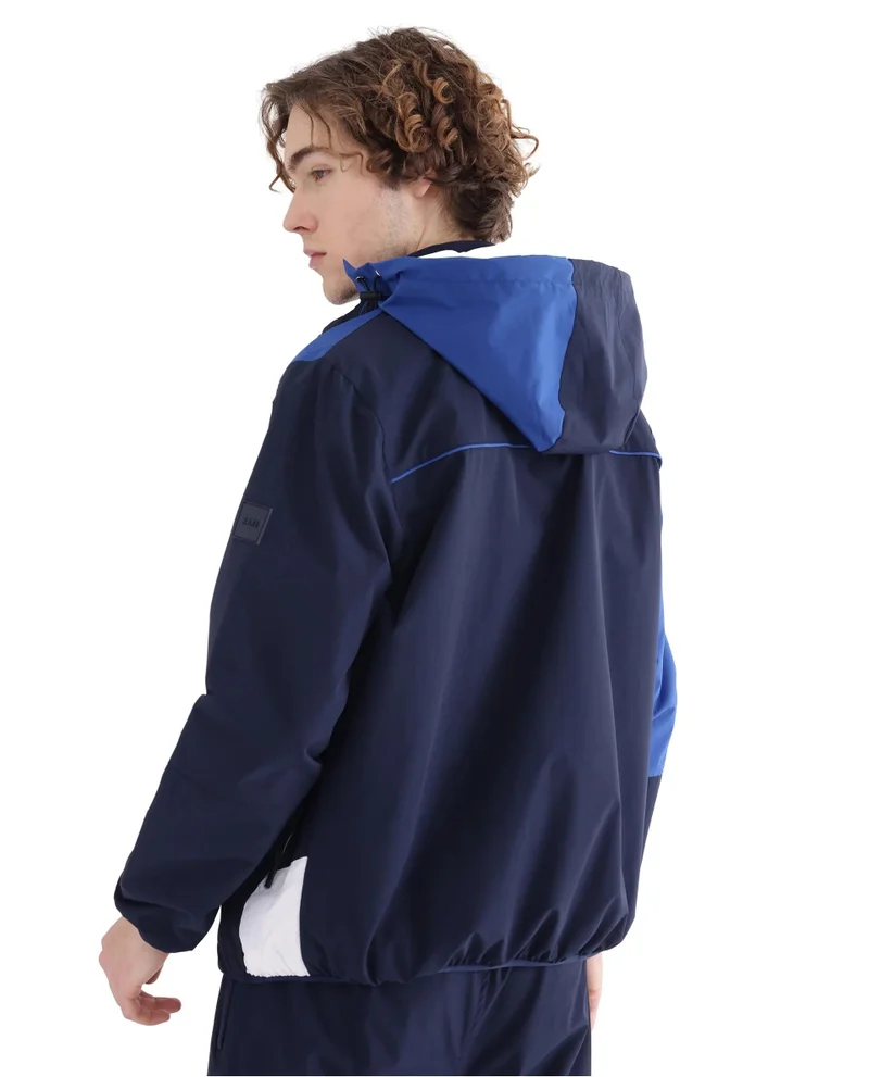 Rare Rabbit Men's Colorblock Zipper Closure Hooded Jacket