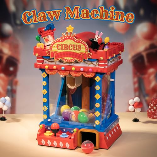 PANTASY Retro Circus Claw Machine Building Kit Arcade Style Arcade Machine Block Model with Lights Music Interactive Collectible Building Set and Display Toy for Adults and Kids - Image 5