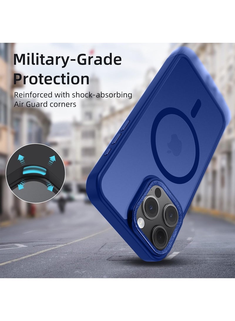 Wtech Apple iPhone 16 Pro Max 2024 Hard Silicone Hybrid Translucent Slim Stylish Magnetic Magsafe Case Cover - Navy Blue - Image 4